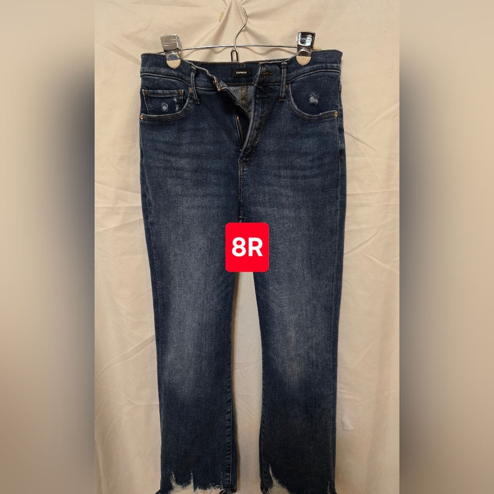 Express Dark Blue Ankle Jeans
